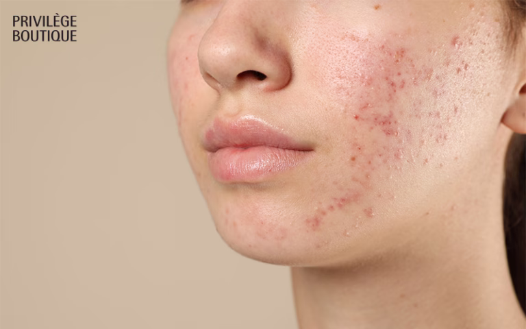 Close-up of skin showing irritation needing wellness treatments.